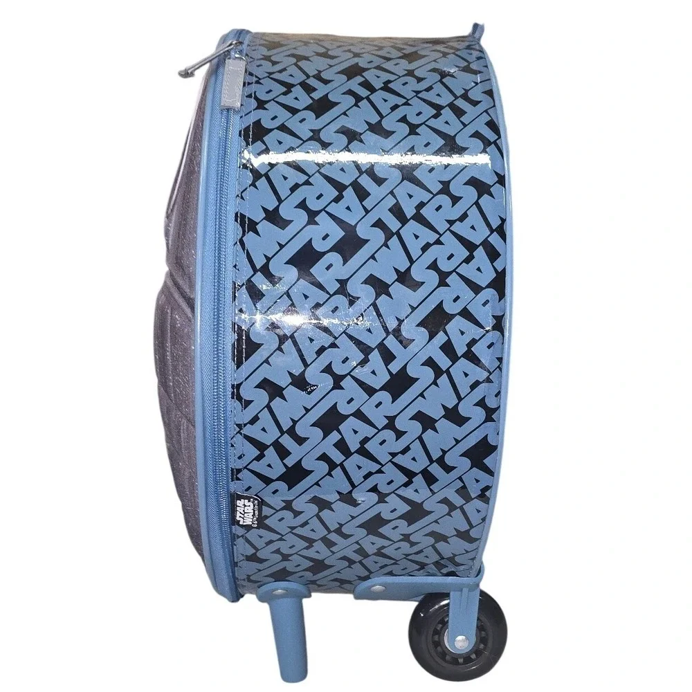 Disney Store Star Wars Death Star Rolling Luggage Suitcase‎ Blue Faux Leather